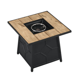 28-inch Square Fire Pit Table 40,000 BTU Auto-Ignition Propane Gas Firepit with Waterproof Cover