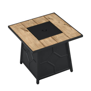 28-inch Square Fire Pit Table 40,000 BTU Auto-Ignition Propane Gas Firepit with Waterproof Cover