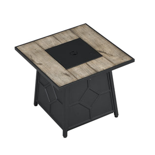 28-inch Square Fire Pit Table 40,000 BTU Auto-Ignition Propane Gas Firepit with Waterproof Cover