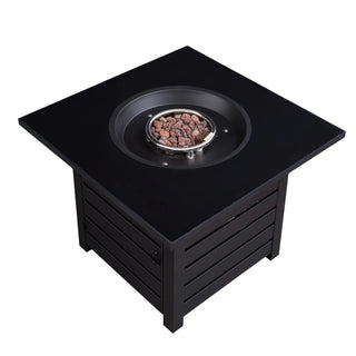 32-inch Square 50,000 BTU Auto-Ignition Propane Gas Fire Pit Table