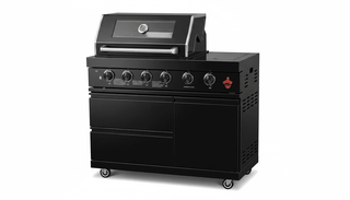 Stainless Steel 4-Burner Natural Gas Grill – Black Outdoor Kitchen Island BBQ Grill Station