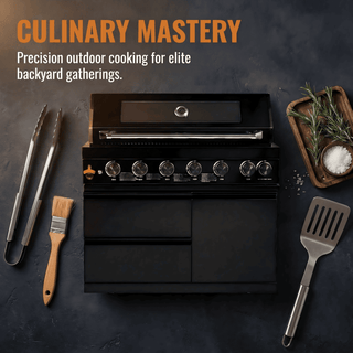 43" Outdoor Kitchen Island Gas Grill with 6 Burners & Infrared Rear Burner – Stainless Steel BBQ Grill 85,000 BTU