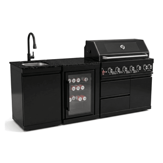 6 Burner Outdoor Kitchen Island Gas Grill with Refrigerator, Wine Cooler, Sink & Rotisserie – Stainless Steel BBQ Grill 85,000 BTU