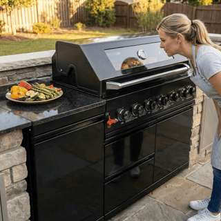 82" Outdoor Kitchen Island Gas Grill with 6 Burners, Rotisserie & Sink – Stainless Steel BBQ Grill 85,000 BTU