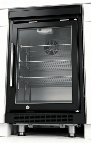 Black Outdoor Kitchen Island Refrigerator Cabinet – Single Door Stainless Steel Outdoor Kitchen Storage