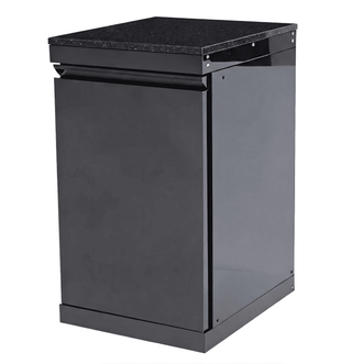 304 Stainless Steel Outdoor Kitchen Cabinet with Black Powder-Coated Finish – Weather-Resistant Outdoor Storage