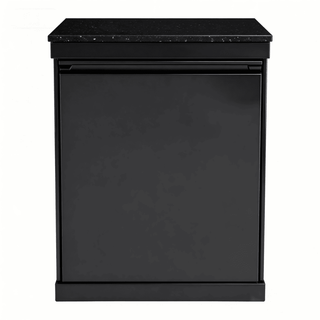 304 Stainless Steel Outdoor Kitchen Cabinet with Black Powder-Coated Finish – Weather-Resistant Outdoor Storage