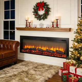 54-Inch Built-In Electric Fireplace Insert with Remote Control – Multi-Color Flame & Ember Effects, Dual Safety Protection