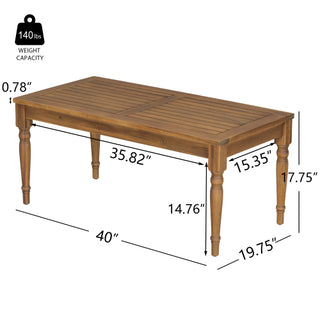 Acacia Classic Outdoor Weather-Resistant Patio Coffee Table – Natural Finish