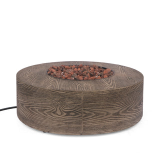 Round Iron Fire Pit – 50,000 BTU Outdoor Propane Gas Heater with External Tank Design