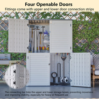 Rust-Proof Resin Outdoor Garden Storage Box, Spacious Weatherproof & UV-Resistant Equipment Storage Cabinet, Durable Non-Partitioned Design for Patio & Yard