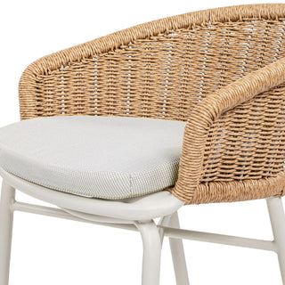 28-Inch Wicker Back Outdoor Bar Stools Set Of 2 In Wheat Beige