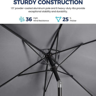 6.5X10 FT Rectangular Patio Umbrella with Crank, Tilt, Polyester UV-Resistant Without base