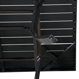 60 Inch Antique Bronze Aluminum Bar-Height Patio Dining Table with Umbrella Hole