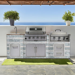 32-Inch Built-In Outdoor Kitchen LPG Gas Grill, 60,000 BTU Stainless Steel 4-Burner with Infrared Rear Burner