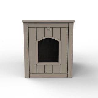 Dog House for Small to Large Sized Dogs, Outdoor and Indoor Doghouse with Durable Weatherproof Resin, Multi-Functional Pet House(Black, Medium)