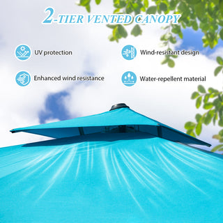 Aluminum Cantilever Patio Umbrella with Tilt Function – Outdoor Offset Market Umbrella for Backyard, Deck & Pool (Base Not Included)