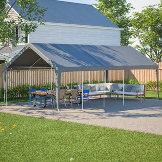 13x26 FT Heavy Duty Carport Canopy with 2 Roll-Up Doors, Side Door, Removable End Walls & Windows – Portable Garage Shelter for Outdoor Storage