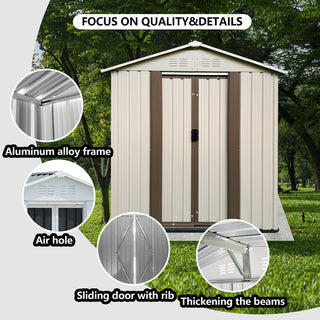 5x3 FT White Outdoor Garden Storage Shed with Apex Roof, Compact Metal Tool Shed for Backyard, Patio & Lawn Storage