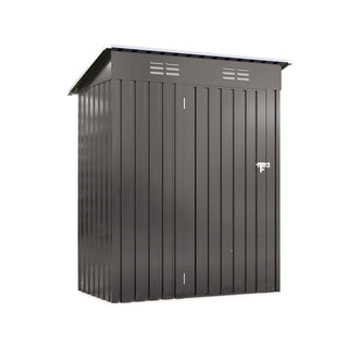 5 x 3 FT Metal Outdoor Storage Shed, Compact Garden Tool Shed with Pitched Roof & Lockable Door for Backyard, Patio & Bike Storage