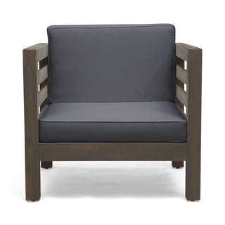 Acacia Wood Sofa And Lounge Chair, With A Modular Design And Removable Cushions.