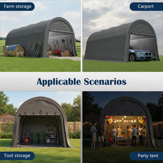 Heavy Duty Anti-Snow 10x20/12x20 FT Carport, Commercial Grade Steel Frame Portable Garage Canopy with Vented Waterproof Roof for Car/Boat/RV Storage