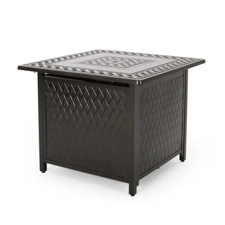 32" Outdoor Square Aluminum Propane Fire Pit - 37,000 BTU