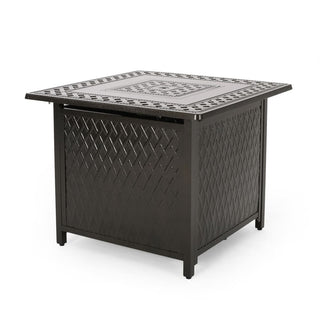32" Outdoor Square Aluminum Propane Fire Pit - 37,000 BTU