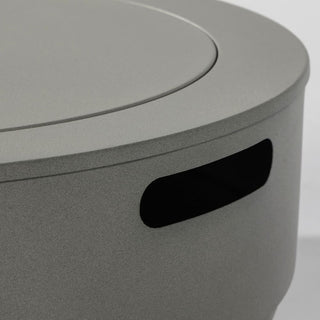 24" Propane Gas Fire Pit Bowl, 50000 BTU Round Steel Fire Pit for Outside Patio Deck Garden Backyard- Grey