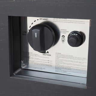 33" Outdoor Iron Square Propane Fire Pit, Tank Inside, Dark Gray - 50,000 BTU