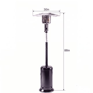 47,000 BTU Stainless Steel Propane Patio Heater with Adjustable Heat & Wheels for Patio, Backyard & Outdoor Gatherings