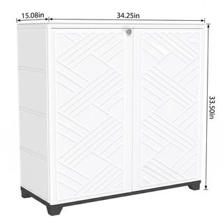 75 Gal. Outdoor Resin Storage Cabinet, 1-Shelf Patio Deck Box for Garden Tools, Porch & Indoor Storage