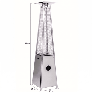 40,000 BTU Propane Quartz Tube Patio Heater with Adjustable Heat & Wheels for Patio, Backyard & Outdoor Gatherings