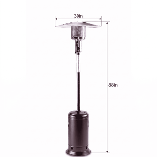 47,000 BTU Stainless Steel Propane Patio Heater with Adjustable Heat & Wheels for Patio, Backyard & Outdoor Gatherings