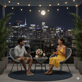 3-Piece Acapulco Wicker Patio Bistro Set with 2 Black/Gray Chairs & Glass Table