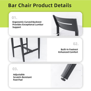 5-Piece Outdoor Patio Bar Set – 35.4" Marble-Style Sintered Stone Table & Aluminum Bar Stools with Sunbrella® Cushions
