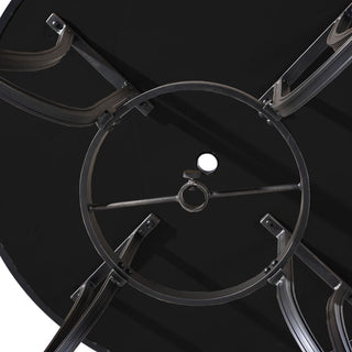 48 Inch Aluminum Round Patio Dining Table with Ceramic Tile Top & Umbrella Hole