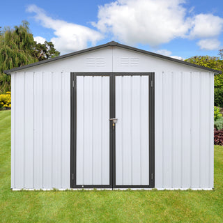 Mondawe 12ft x 10ft Metal Garden Storage Shed, Outdoor Tool Storage House with Double Doors and Air Vents