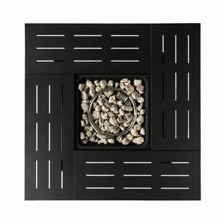 34" Propane Gas Fire Pit Table, 50000 BTU Rectangular Steel Fire Pit for Outside Patio Deck Garden Courtyard- Black