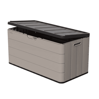 120 Gal. Outdoor Resin Storage Box, Waterproof Lockable Deck Box for Patio Cushions, Garden Tools & Pool Accessories