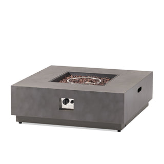 Square Iron Propane Fire Pit Table, 50,000 BTU Outdoor Gas Heater for Patio Gathering