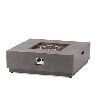 Square Iron Propane Fire Pit Table, 50,000 BTU Outdoor Gas Heater for Patio Gathering