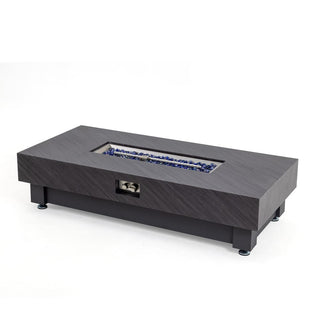 60-INCH FIRE PIT TABLE,Stone Outdoor Gas Fire Pit Table with Rain cover,Rectangular Heater for Patio, Backyard, Deck, Outdoor Modern Patio Fire Pit