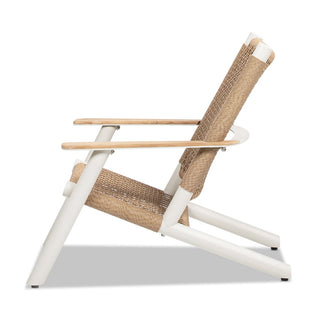 Outdoor Lounge Chair Natural Beige All Weather Wicker