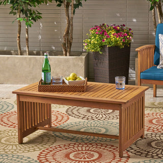 Outdoor Acacia Wood Coffee Table For Patio And Garden