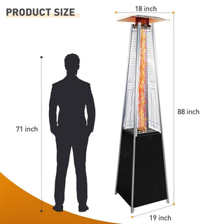 48,000 BTU Outdoor Heaters for Patio Propane with Detachable Wheels, Protective Cover