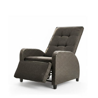 30" Adjustable Outdoor Lounge Chair with Gray Cushions & Footrest