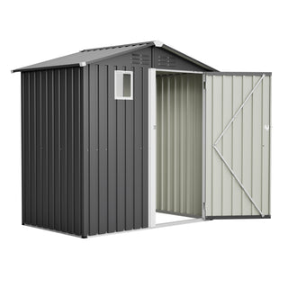 6FT x 4FT Metal Outdoor Storage Shed, Steel Garden Tool Shed for Backyard, Patio & Lawn Storage