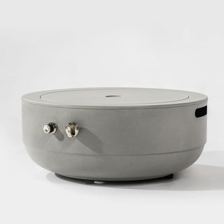 24" Propane Gas Fire Pit Bowl, 50000 BTU Round Steel Fire Pit for Outside Patio Deck Garden Backyard- Grey