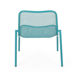 3-Piece Outdoor Patio Conversation Set, Iron Frame Bistro Set with 2 Mesh Chairs & Side Table